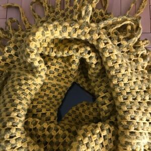 Olive Green and Mustard Infinity Scarf